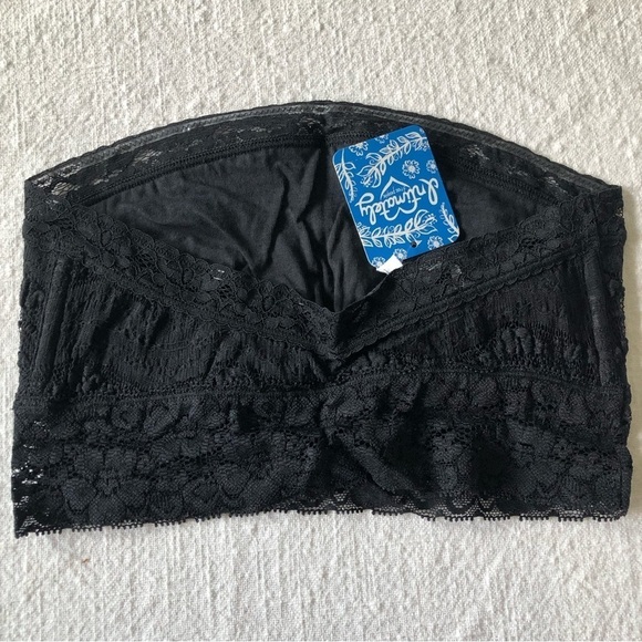Free People Scallop Lace Bandeau Black New Small - Picture 3 of 4